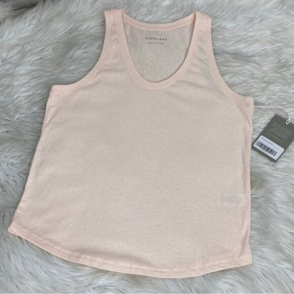 Everlane Womens Cotton Racerback Scoop Neck Tank Top‎ Pink Size M NWT - Picture 5 of 10